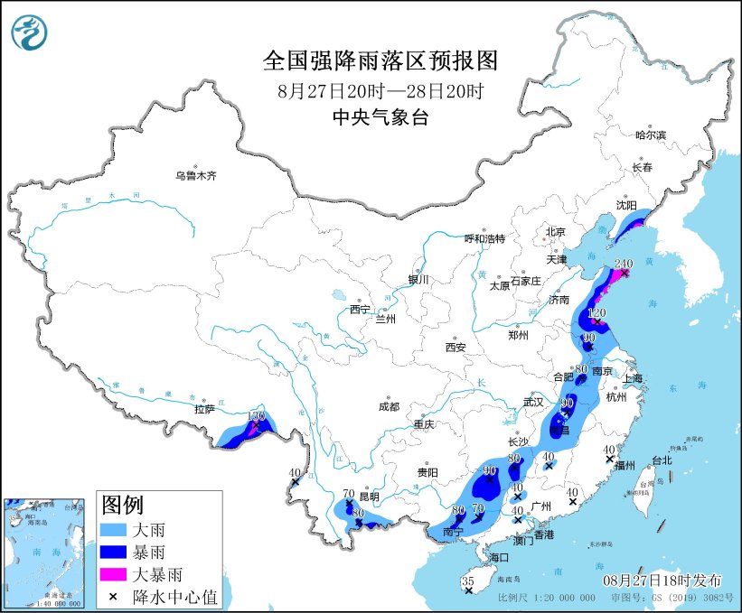 暴雨黄色预警：山东辽宁西藏等地局地有大暴雨